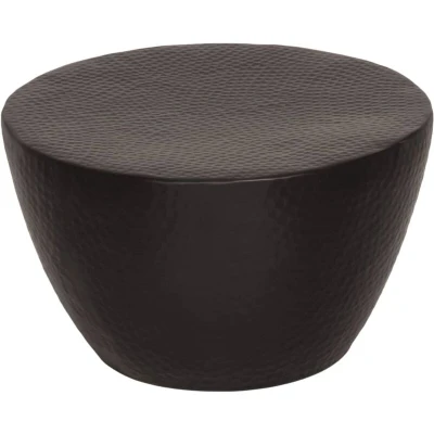 Image of vidaXL Coffee Table Hammered Aluminium Ø 50x30 cm Black