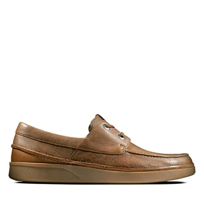 Image of Clarks Oakland Sun Leather Shoes in Tan Standard Fit Size 10