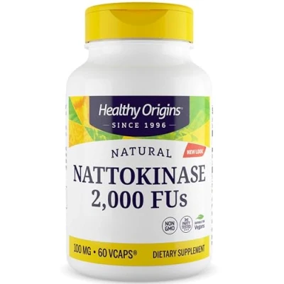 Image of Healthy Origins, Nattokinase, 2000 FU, 60 Vegan Capsules, Lab Tested, Vegetarian, Soy Free, Gluten Non GMO