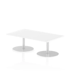 Image of Italia 1400 x 800mm Poseur Rectangular Table White Top 475mm High Leg