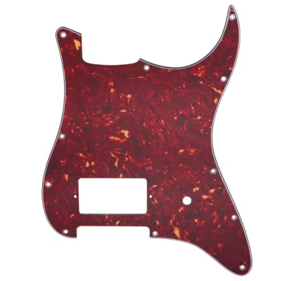 Image of Musiclily Pro 11 Holes ST Strat One Humbucker Guitar Pickguard Scratch Plate for USA/Mexico Fender Tom Delonge Stratocaster Electric Guitar, 4ply Vintage Tortoise