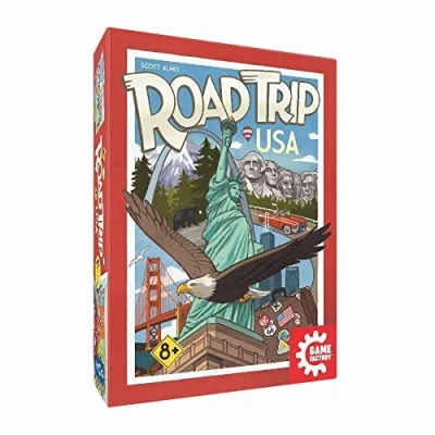 Image of Game Factory 646318 Road Trip USA, Card Game, Ages 8+, red