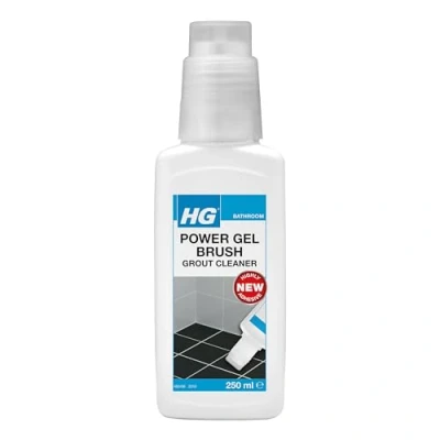 Image of HG Power Gel Brush Grout Cleaner, Professional Grade Heavy Duty Bathroom Cleaner &amp; Tile Stain Remover for Grouting, Kitchen Between Tiles, 250ml