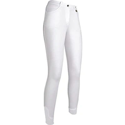 Image of Hkm Adult&#039;s Reithose Kate Silikon Vollbesatz1200 weiß Trouser, White, 48