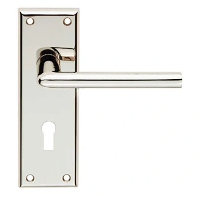 Image of Carlisle Brass Serozzetta Dieci Lever On Backplate Lock 57mm Polished Nickel Includes a Pair of Handles &amp; fixings