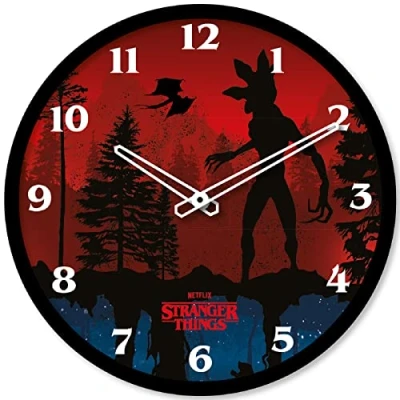Image of Pyramid International GP86510 Stranger Things Large Wall Clock, Upside Down Design, 25cm Diameter