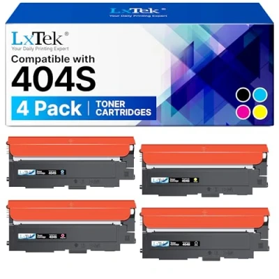 Image of LxTek 404S Compatible Toner Cartridge Replacement for Samsung P404C CLT Xpress SL C430 C430W C480 C480W C480FN C480FW (1 Black/1 Cyan/1 Magenta/1 Yellow, 4 Pack)