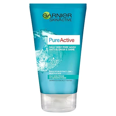 Image of Garnier Skin Naturals Pure Anti Blackhead Deep Pore Wash 150ml