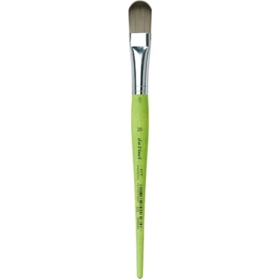 Image of Da Vinci 375 Series Filbert Shape Brush, 20, Synthetic Fiber, Green, 21 x 1.61 30 cm