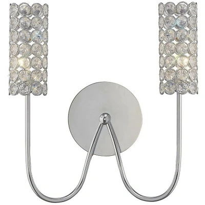 Image of Martina Wall Lamp 2 Light G4 Polished Chrome/Crystal, NOT LED/CFL Compatible