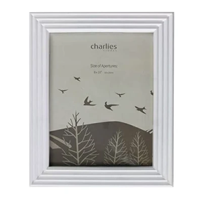 Image of Charlies White Reverse Fluted Picture Frame 8 x 10