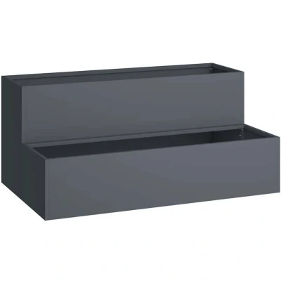 Image of vidaXL Garden Planter 2 Tier 100x60x45 cm Anthracite Plastic
