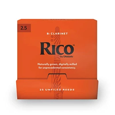 Image of Rico by D&#039;Addario Bb Clarinet Reeds, 2.5, 25 Count Single Reeds