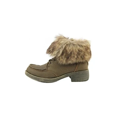Image of Rocket Dog Women&#039;s Teagan Warm Fleece Lined Lace Up Ankle Snow Boot 6 UK Brown