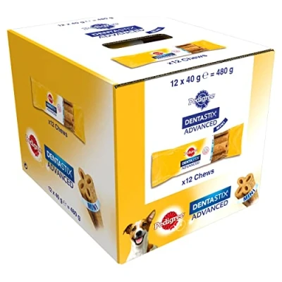 Image of Pedigree Dentastix Advanced Dental Care Chews Dog Treats for Small Dogs 12 Sticks (Pack of 12)