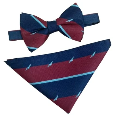 Image of Men&#039;s Royal Air Force RAF Wings Motif Regimental Bow Tie &amp; Hanky Set