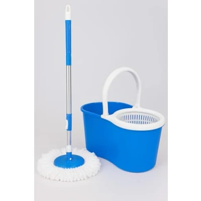 Image of Spin Mop Bucket Set with 2 Microfibre Heads for 360 Degree Cleaning (BLUE)