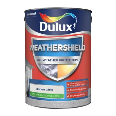 Image of Dulux Weathershield Smooth Masonry Paint Ashen White 5L
