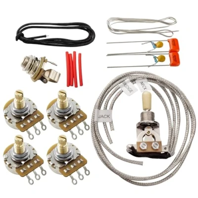 Image of Musiclily Pro LP STD Modern 60s PLUS Treble Bleed DIY Wring Kit Upgrade for Epiphone Style Electric Guitar, Nickel Switch