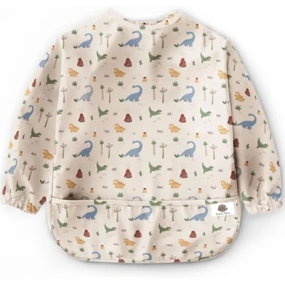 Image of Bubba Bear ® Baby Weaning Bib with Sleeves Long Sleeve Coverall Bibs Set Toddler Led Feeding Sleeved Accessories For Babies from 6 Months Waterproof Apron Cape Toddlers