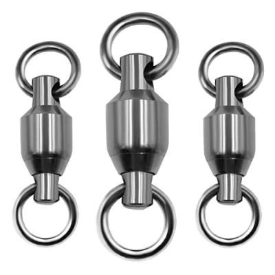 Image of 10pcs Size 0# 10# High Strength Ball Bearing Swivel with Welded Rings Fishing Hook Connectors in Saltwater or Freshwater (2# 65LB 10pcs)