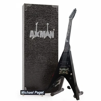 Image of Axman Michael Paget Miniature Guitar Replica Music Gifts Handmade Ornamental 1/4 Scale