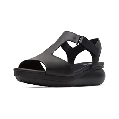 Image of Camper Balloon Wedge sandals, Women&#039;s, Size: 3.5, Black Leather