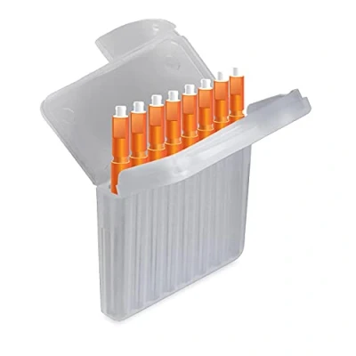 Image of JB White Pack of 8 wax filters for hearing aids compatible with Starkey Hear Clear height: 1.5 mm Diameter 1.7mm, orange