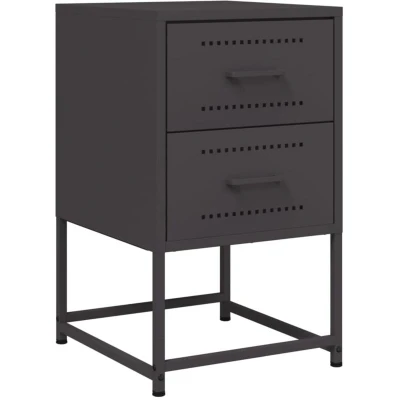 Image of vidaXL Bedside Cabinet Black 36x39x60.5 cm Steel