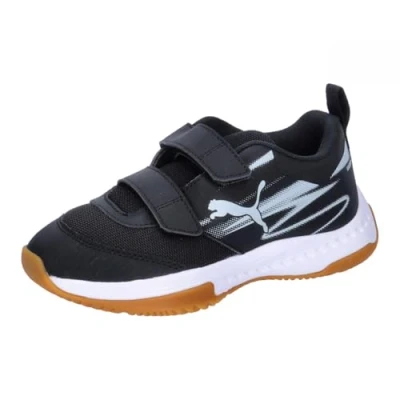 Image of Puma Unisex Kids Varion Ii V Jr Indoor Court Shoe, Black Cool Light Gray Gum, 1.5 UK