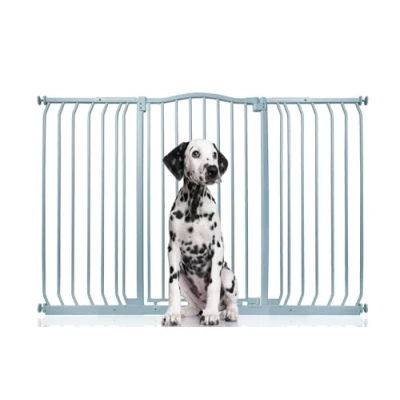 Image of Bettacare Extra Tall Curved Top Dog Gate, 143cm 152cm, Matt Grey, 100cm in Height, Pressure Fit Pet Gate for and Puppy, Barrier, Easy Installation