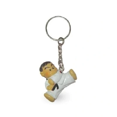 Image of Playwell Martial Arts Key Rings Taekwondo TKD High Kick Figurine Chains H501