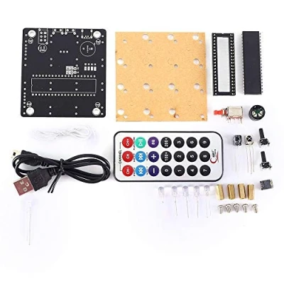 Image of LED Electronic DIY Soldering Kit,3D 4 RGB Cube Colorful Light Assemblingg Kit W/Remote Control 4x4x4 Electronics