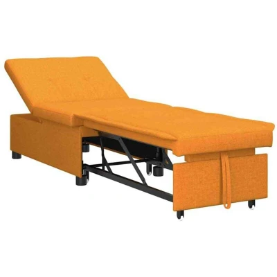 Image of vidaXL Sofa Bed 3 in 1 Pull Out Design Dark Yellow Fabric