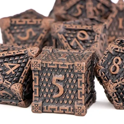 Image of KERWELLSI Metal Dice, DND Dice Set D&amp;D, Dungeons and Dragons with Box, D Set, of D20 D12 D10 D8 D6 D4