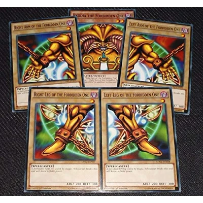 Image of Exodia the Forbidden One YuGiOh Legendary Decks II Yugi&#039;s God Card Complete Set LDK2 ENY04, ENY05, ENY06, ENY07, ENY08