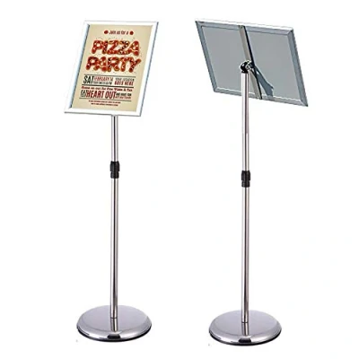 Image of Newzealkids Adjustable Poster Stand Floor Standing Sign Holder Notice for Wedding/ Show/ Display/ Advertisement (Silver, A4)