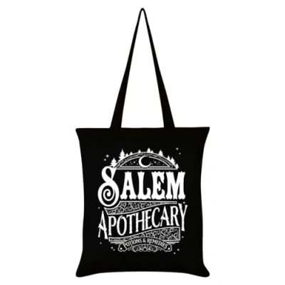 Image of Salem Apothecary Potions &amp; Remedies Tote Bag Black 38x42cm