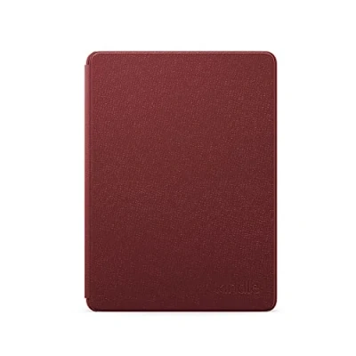 Image of Amazon Kindle Paperwhite Leather Case Compatible with 11th generation (2021 release), slim and lightweight cover, Merlot