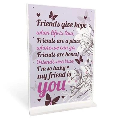 Image of RED OCEAN Best Friend Keepsake Friendship Sign Thank You Gift Novelty Birthday Christmas Standing Plaque