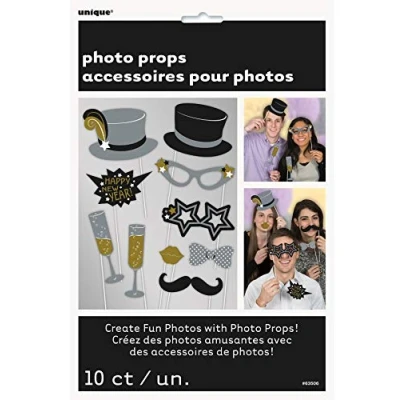 Image of Unique Party 63506 New Years Eve Photo Booth Props, Pack of 10