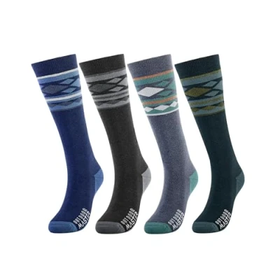 Image of OutdoorMaster Unisex Merino Wool Ski Socks for Men/Women (OTC) Non Slip Cuff Design,Thermal Winter, Snowboarding