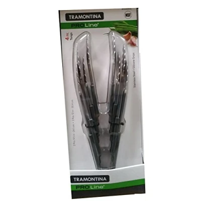 Image of Tramontina Pro Line Stainless Steel Food Tongs, 4 Pairs
