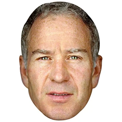 Image of FoxyPrinting JOHN MCENROE JB Tennis Fancy Dress Cardboard Celebrity Party Face Mask