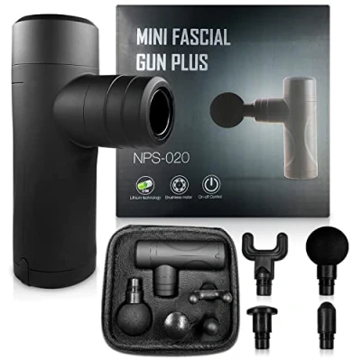 Image of Massage Gun Back Massager (UK Company) 4 Heads Message Levels Muscle Deep Tissue Mini