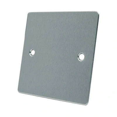 Image of AET FSC1GBP Satin Chrome Flat Single Electrical Blanking Plate 1 Gang, 240 V