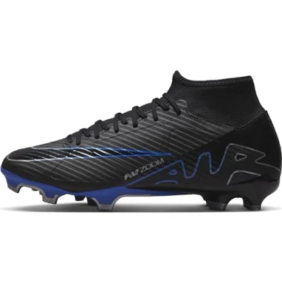 Image of Nike Performance ZOOM Mercurial Superfly 9 Academy MG Moulded stud football boots, Men&#039;s, Size: 95, Black/chrome/hyper royal shoes