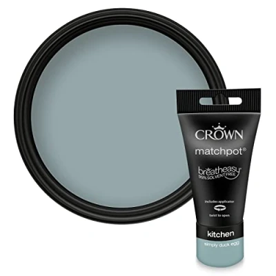 Image of Crown Easyclean Kitchen Matt Emulsion 40ml Sample Simply Duck Egg