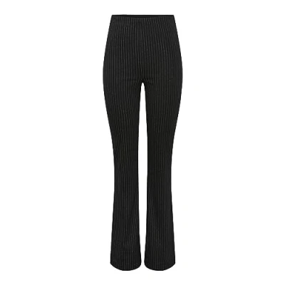 Image of PIECES Women&#039;s Pcjannah Hw Flared Pants, Black/Stripes:White Stripes, M