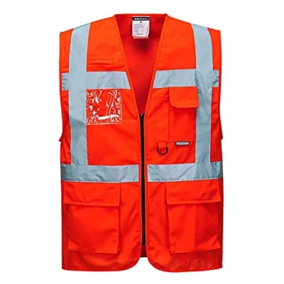 Image of Portwest S476 Lightweight Reflective Berlin Hi Vis Executive Vest Red, Small